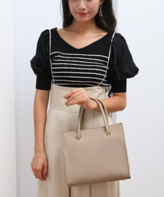 style code  【MERCURYDUO/マーキュリーデュオ】メタルアイレット　両アオリポケット　スクエアハンドバッグ