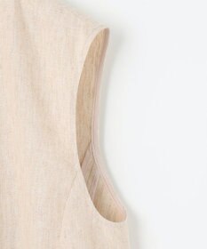 自由区 S 【カタログ掲載・接触冷感・UVカット・洗える】リネンミックスツィル ジレ