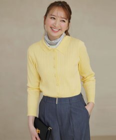 ANY SIS ポロカラーリブ ニット イエロー