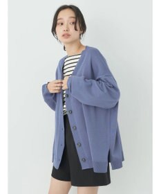 earth music&ecology サイドスリットルーズＶネックカーディガン