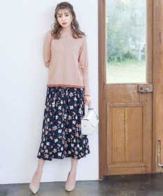 Tiaclasse 【洗える】もっちり素材が肌触り抜群の配色ニットトップス