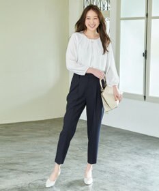 ANY L 【洗濯機可/ストレッチ/ウエストゴム/セットアップ可】イージーケアテーパードパンツ