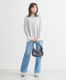 earth music&ecology シフォン×チュールレイヤードシャツ