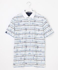 23区GOLF 【MEN】【吸水速乾・UVケア】ウェーブロゴプリント 半袖シャツ
