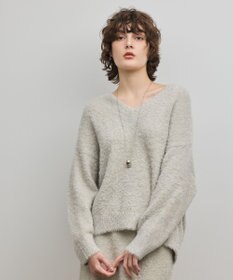 GRACE CONTINENTAL ラメフェザーニットトップ