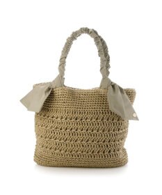 UNBILLION カシュカシュ cachecache / 下がりリボン柄編みトート カゴバッグ