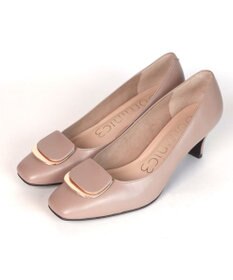 Dominic3 スクエアモチーフ レザーパンプス