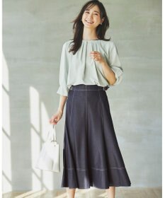 ANY SIS S 【洗える】ラッフルフレアジョーゼット ブラウス