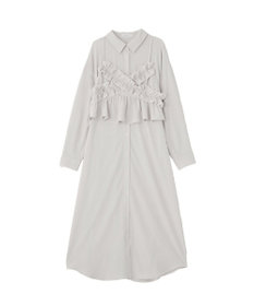 Green Parks ＳＥＴ２点フリルビスチェ＋シャツワンピース