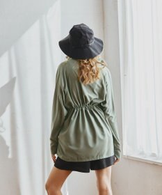 San-ai Resort（三愛水着楽園） 【WEB限定】5点セット バケットハット付きUVカット リブタンキニ+ラッシュガードセット水着【BeachQueen(ビーチクイーン）】