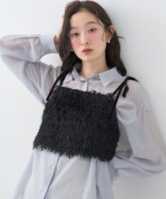 earth music&ecology ラメミックスフェザービスチェ