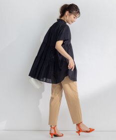 組曲 【洗える】ナチュラルローンギャザーフレア ブラウス