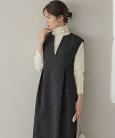 組曲 フラワーラメジャカード ジャンパースカート