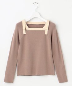 Feroux 【洗える】ショルダーリボン プルオーバーニット