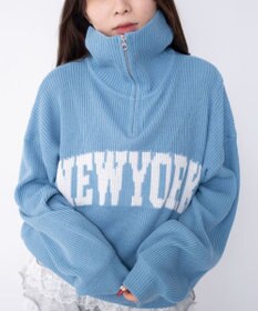 WEGO NEWYORKハーフジップニット