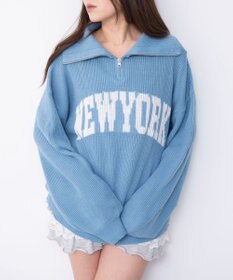WEGO NEWYORKハーフジップニット