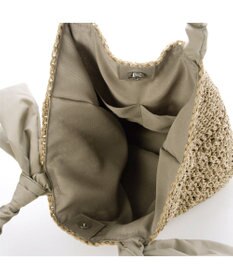 UNBILLION カシュカシュ cachecache / 下がりリボン柄編みトート カゴバッグ