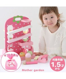 Mother garden 【ギフト巾着セット商品】  1.5歳からの木のおもちゃ いちごのころころスウィーツ