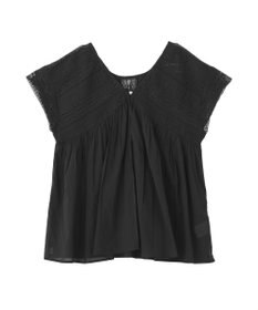 earth music&ecology 【WEB・一部店舗限定】【綿100％】レース＆ピンタックフレンチブラウス