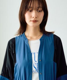 YECCA VECCA 配色デザインシャツワンピース