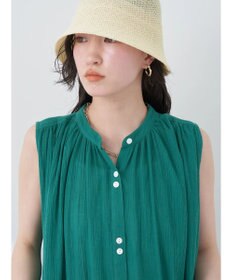 earth music&ecology ノースリーブギャザーワンピース