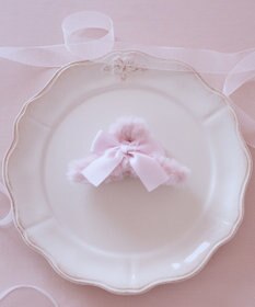 Maison de FLEUR ピンクマニアファーリボンバンスクリップ