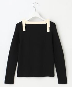 Feroux 【洗える】ショルダーリボン プルオーバーニット