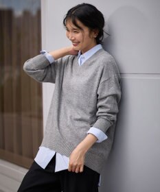 ANY 【手洗い可】イタリーヤーンウールカシミヤミックスＶネックプルオーバー