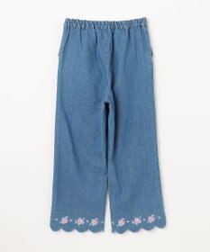 ANY KIDS スカラップ×刺繍デニムパンツ