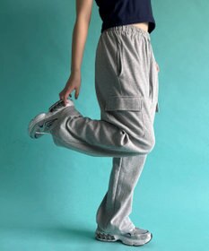 WEGO 【ウエストゴム】スウェットカーゴパンツ