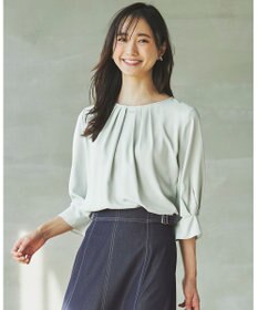 ANY SIS L 【洗える】ラッフルフレアジョーゼット ブラウス