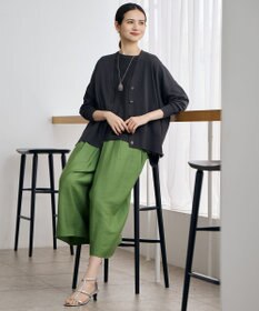 自由区 S 【カタログ掲載・ご好評アイテム・累計2500本・新色追加・ウエストゴム・セットアップ対応】エアリーツイルキュロット パンツ