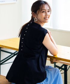 組曲 S 【洗える】バックパールフレアカットソー