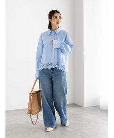 Te chichi スカラップレースヘムクロップトシャツ