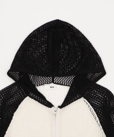 WEGO ラグランメッシュニットショートパーカー