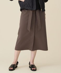 自由区 L ブラッシュドコットンサテンナロー スカート