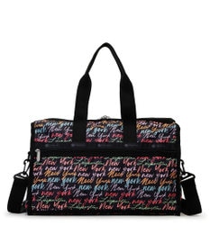 LeSportsac DELUXE MED WEEKENDER/NYCスクリプトブラック