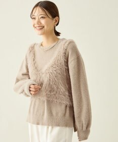 ANY L ロングシャギーニットベスト