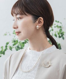 Pisceans フローラル&コットンパールイヤリング