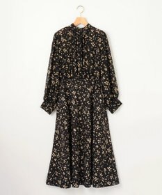 組曲 S 【前後着用可】シフォンオーガンプリント ボウタイワンピース