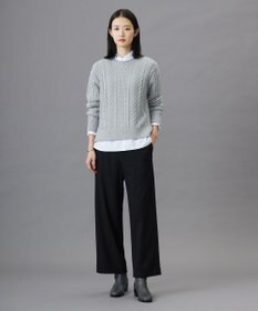 J.PRESS LADIES 【洗える】SOFTサーモ セミワイド パンツ