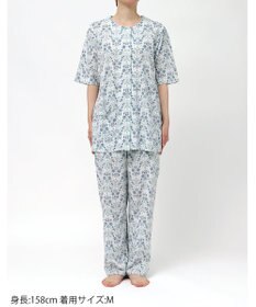 WACOAL パジャマ 綿100%(本体) 天竺素材 ミントン 5分袖 半袖 長ズボン レディース NDT167 /ワコール