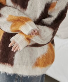 WEGO 【ユニセックス着用ITEM】マーブルシャギーニットプルオーバー