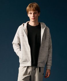 JOSEPH ABBOUD MOUNTAIN 【軽量/ソフト】ソフトダンボールニットジップパーカー ライトグレー系