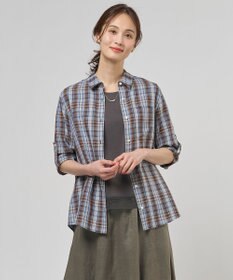 J.PRESS LADIES S 【一枚で着映え】リネンVisマドラス チェック シャツ ブラウス