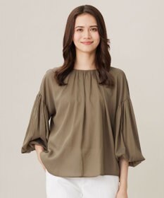 自由区 【洗える】キュプラコットンツイルプルオーバー ブラウス