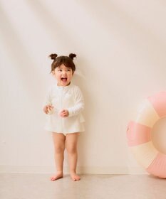 OP／FILA 【Ocean Pacific】フリル切り替えラッシュガード パーカー