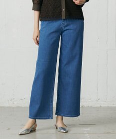 自由区 L 【19号サイズまで展開】ウスカルデニムワイドストレート パンツ