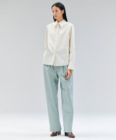 BEIGE， 【洗える・Oggi 11月号掲載】STRAWN / ビッグカラーコットンストレッチシャツ