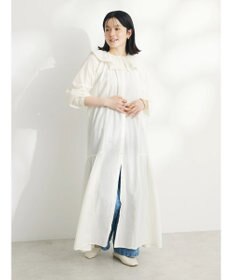 CRAFT STANDARD BOUTIQUE インド綿フリル衿ワンピース